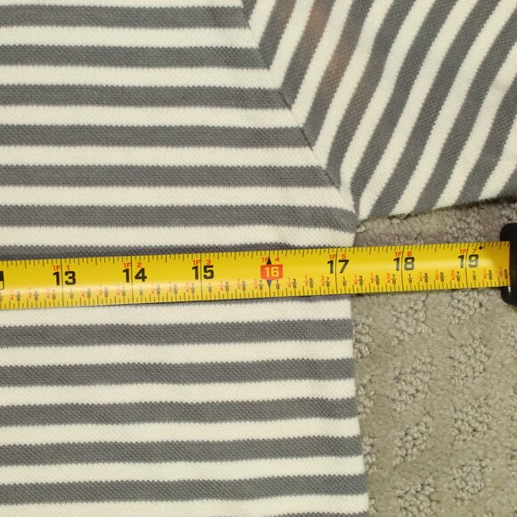 Topshop Sz 6 Grey & White Horizontal Stripe Knit Dress 3/4 Cuffed Sleeves - Picture 6 of 6